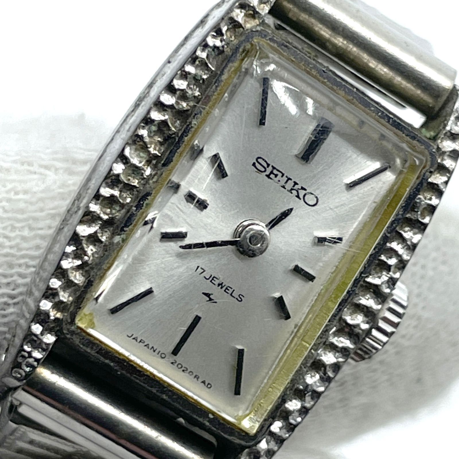 稼働× SEIKO セイコー 10-3580 手巻き シルバーカラー レディース 