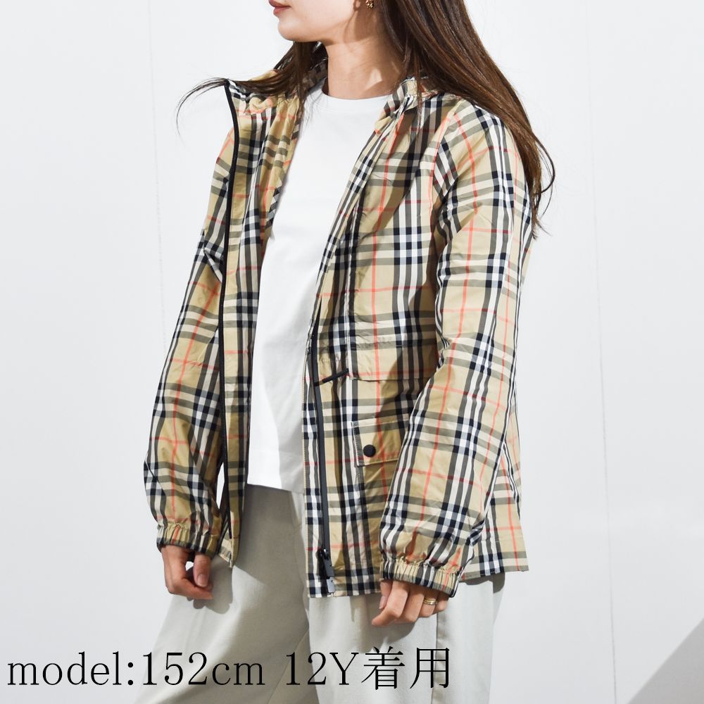 BURBERRY KIDS ジャケット 8117893 チェック ナイロンフーデッド