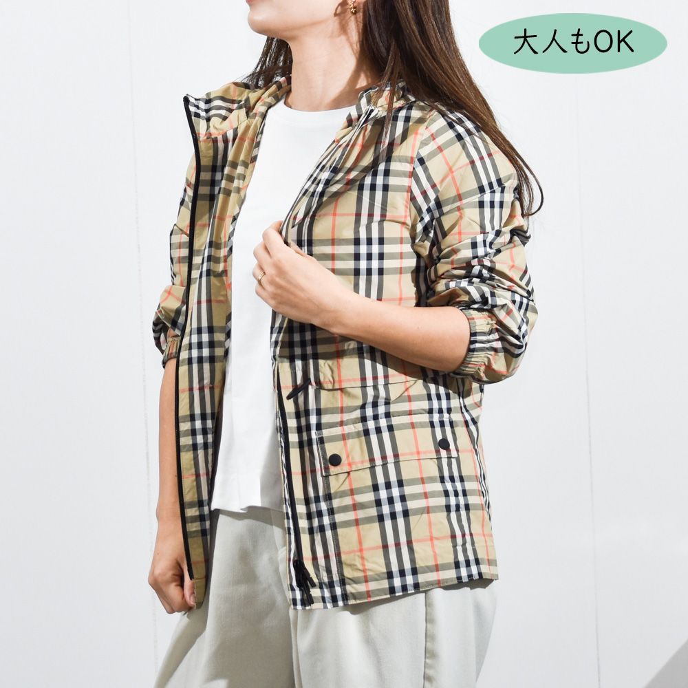 BURBERRY キッズ チェック柄 薄手 ジャケット BURBERRY KIDS ジャケット 8117893 チェック ナイロンフーデッド