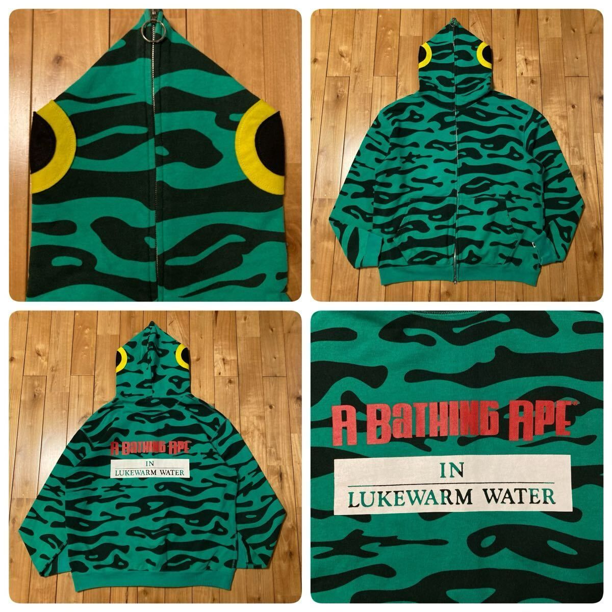 BAPE CAMO フィッシュ パーカー Lサイズ a bathing ape fish full zip 