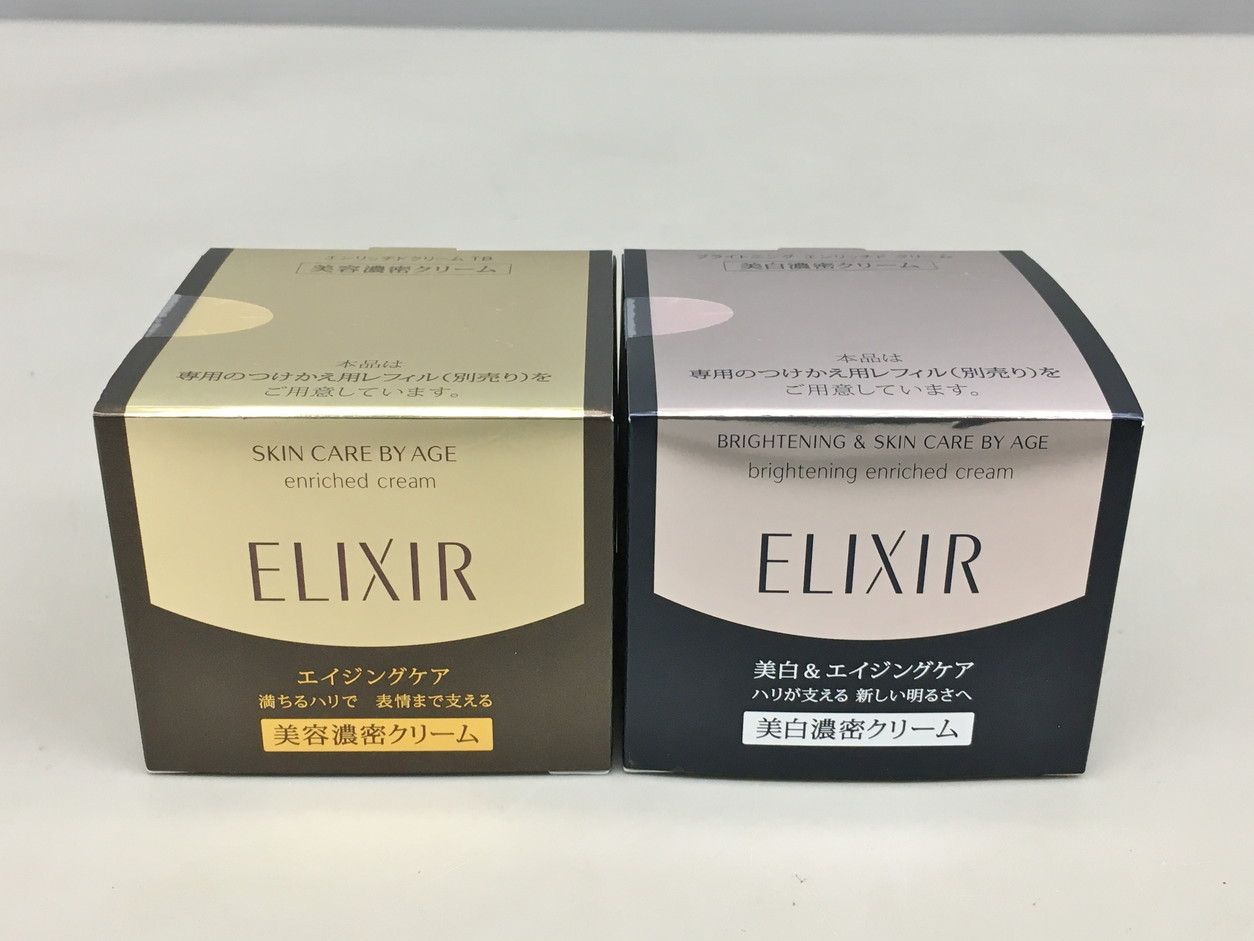 【新品】ELIXIR 美容濃密クリーム　美白濃密クリーム＋付け替え用2点セット スキンケア・基礎化粧品 資生堂 美容・美白 濃密クリーム2個まとめ
