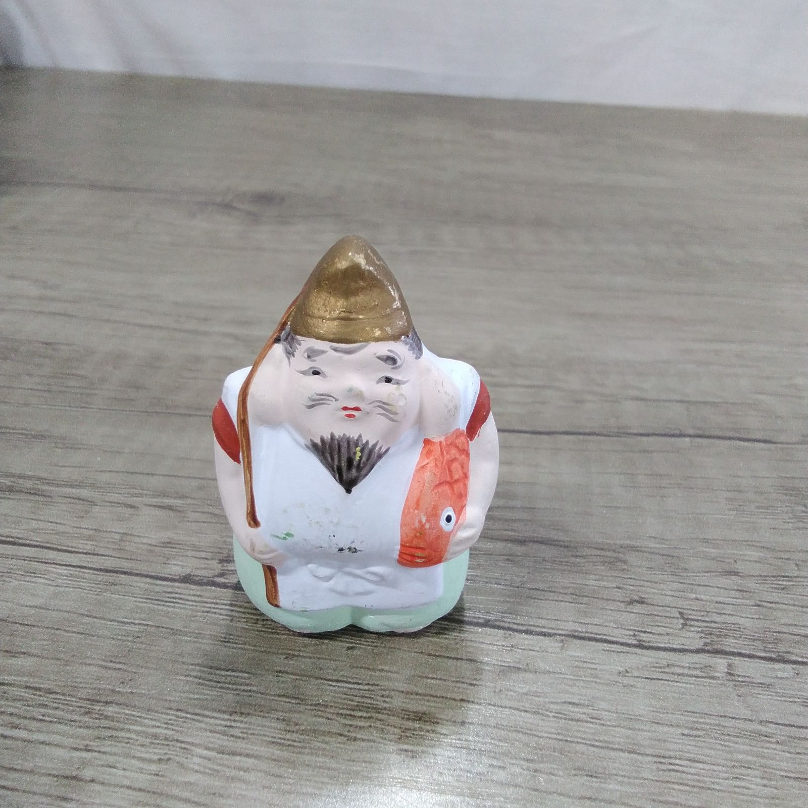 縁起ものインテリア　陶芸像 七福神　ビンテージ　アンティーク　レトロ雑貨 龍虎作 七福神 人形 民芸品 焼物 縁起物 アンティーク インテリア 現状