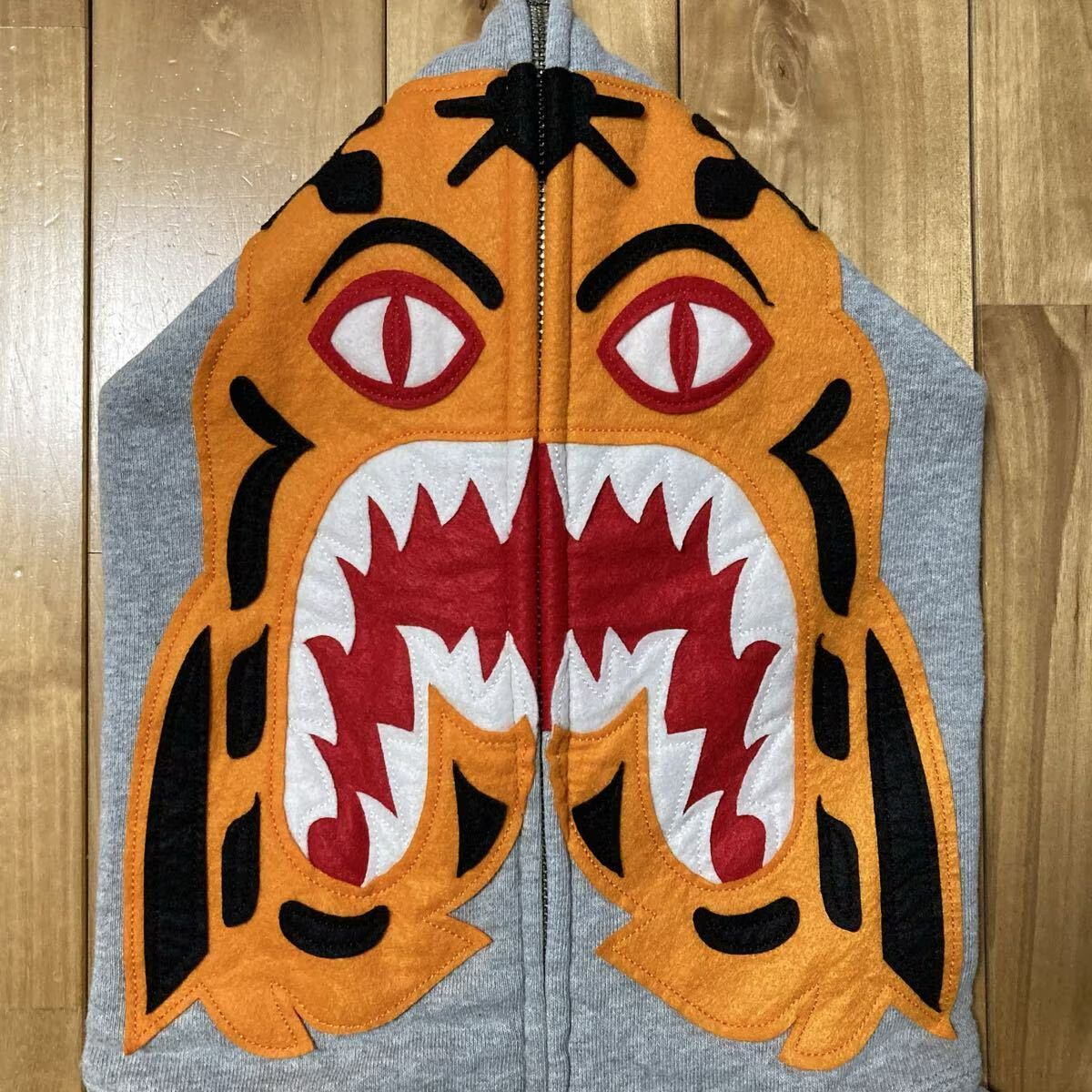 タイガー パーカー Mサイズ グレー a bathing ape BAPE Tiger full zip