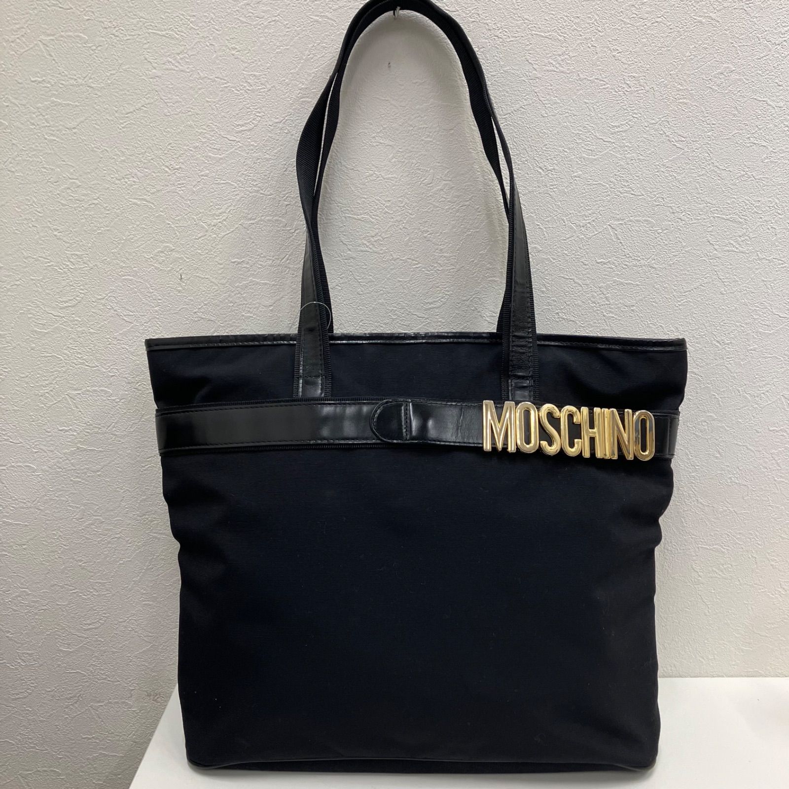 Y530 MOSCHINO モスキーノ トートバッグ ブラック 黒 大きめ 大容量 