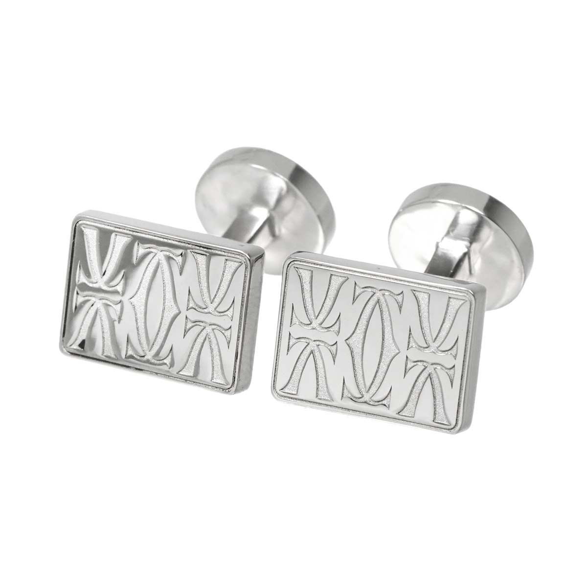 カルティエ Cartier ドゥーブルC ドゥ カフス SV シルバー ロゴ 2C