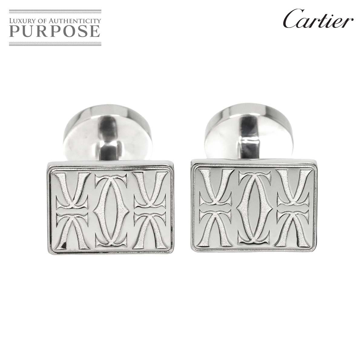 カルティエ Cartier ドゥーブルC ドゥ カフス SV シルバー ロゴ 2C