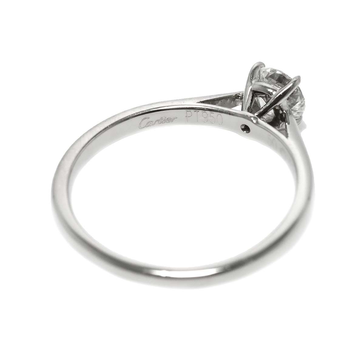 カルティエ Cartier ソリテール ダイヤ 0.35ct G/VVS1 #50 リング Pt 