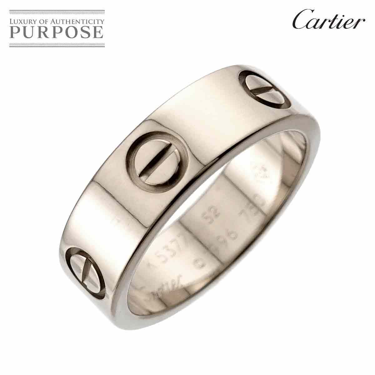 カルティエ Cartier ラブ #52 リング K18 WG ホワイトゴールド 750 