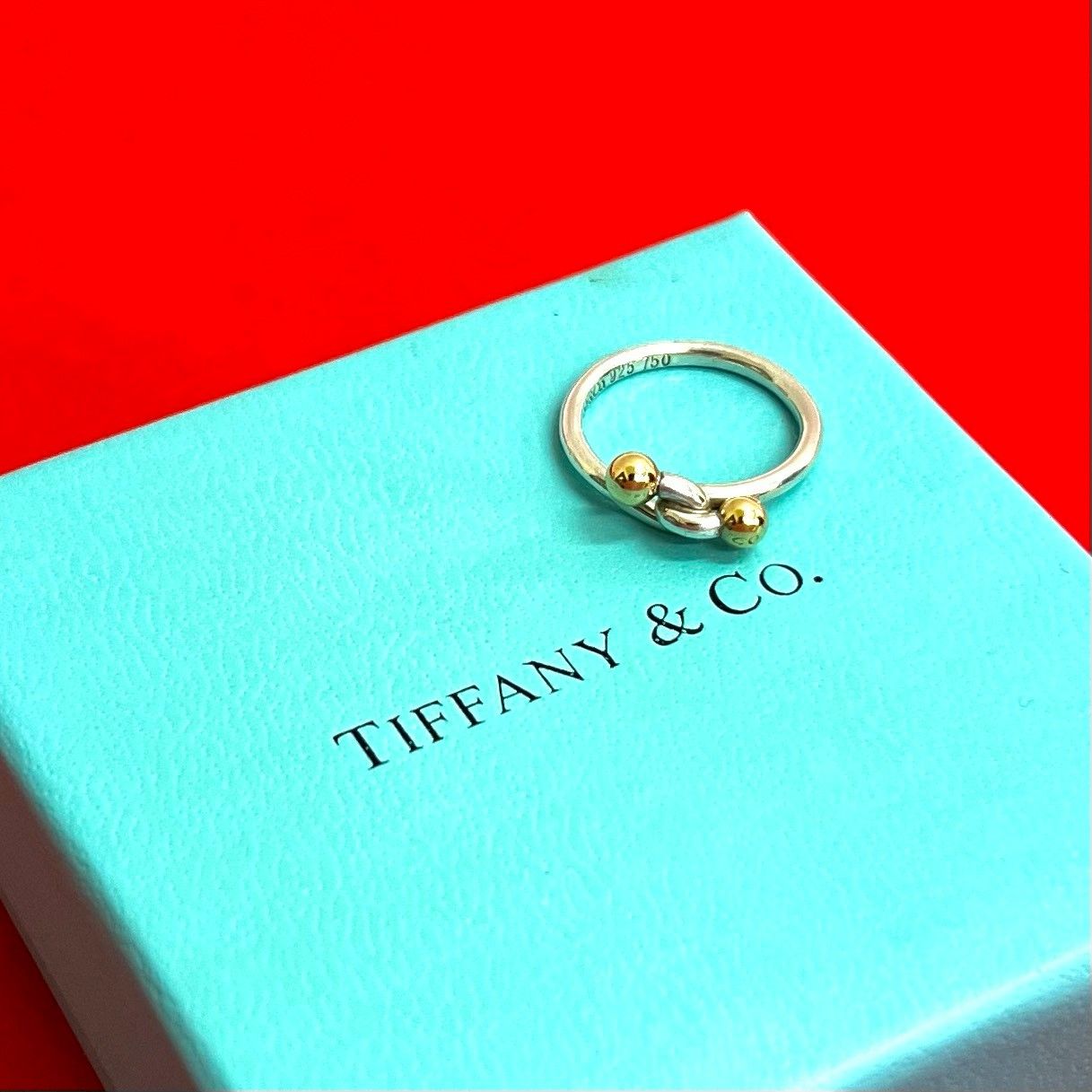 Tiffany & Co. シルバー925 k18 フック&アイ リング 10号 【公式通販】