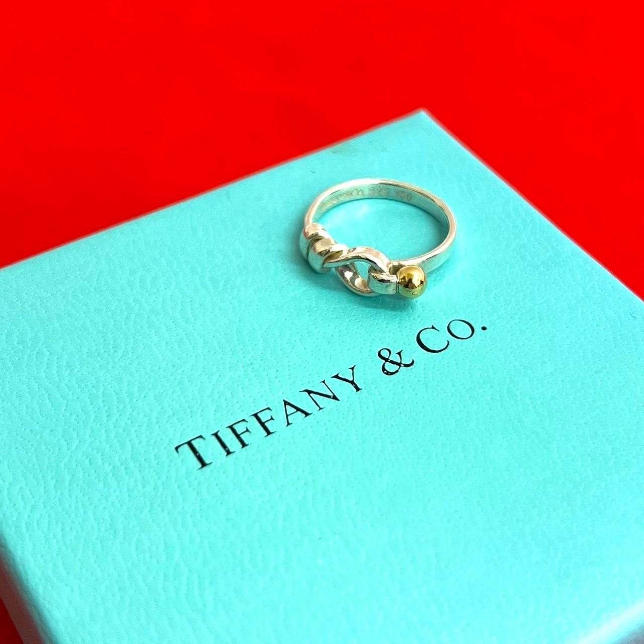 極 美品 TIFFANY&Co. ティファニー フック＆アイ ラブノット シルバー