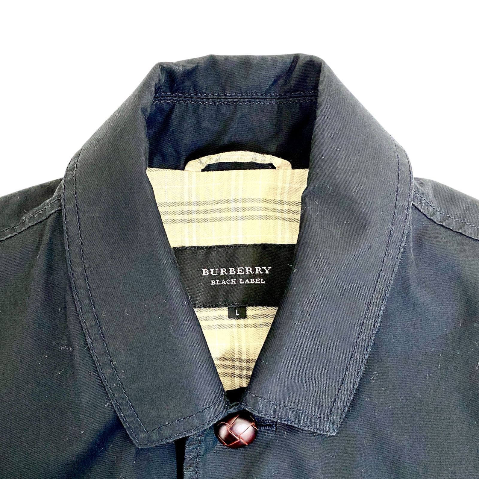 BURBERRY BLACK LABEL バーバリーブラックレーベル バイカラーブルゾン 切替 ヴァーシティジャケット L ノバチェック 牛革ボタン BURBERRY BLACK LABEL（バーバリーブラックレーベル） ジャケット L