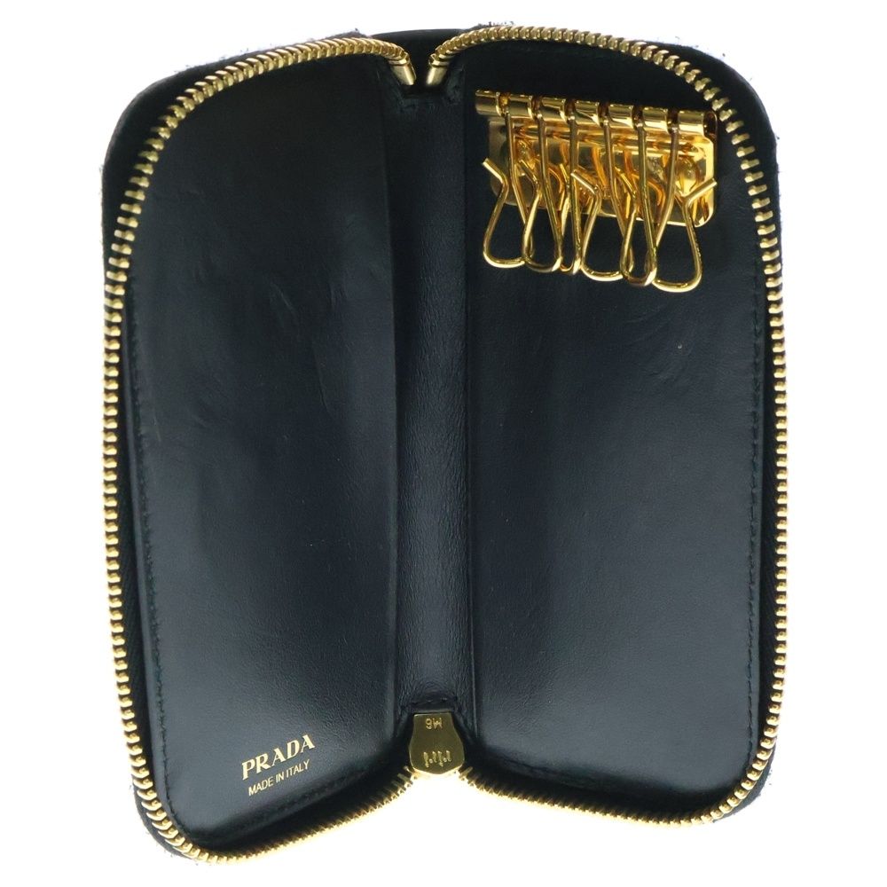 PRADA (プラダ) サフィアーノ 6連キーケース ブラック ゴールド金具 
