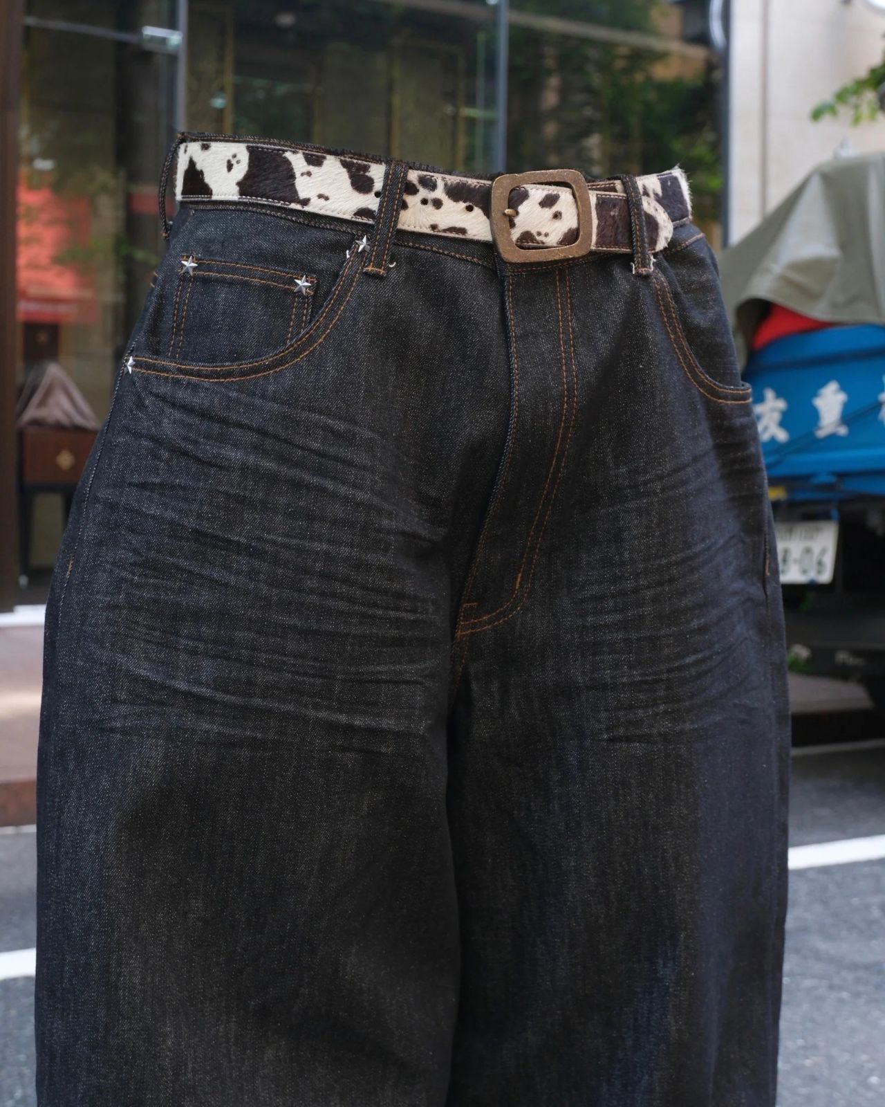 新品未使用 BELVET ベルベット Baggy rigid denim Black バギー 