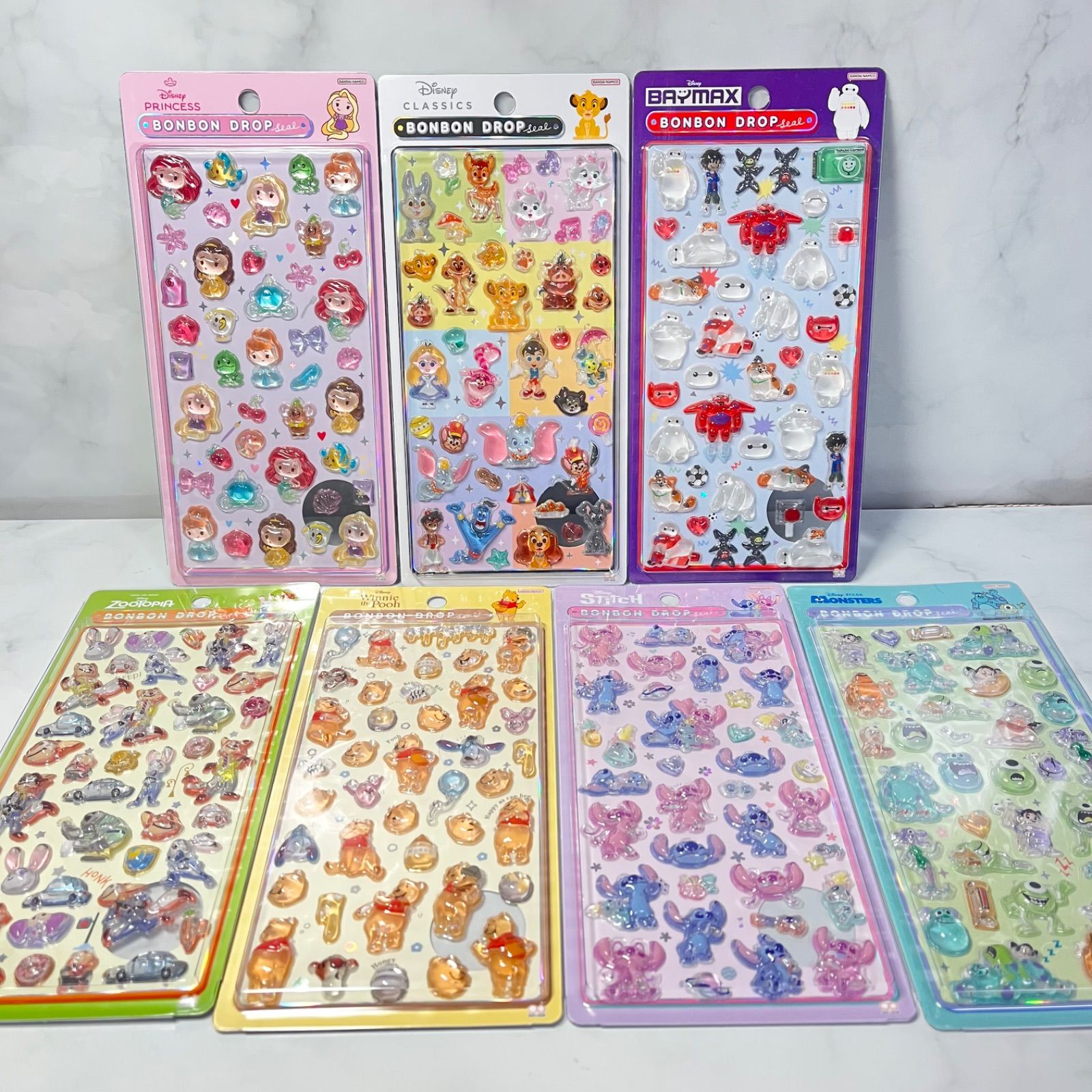 正規品ディズニー ボンボンドロップシール 7枚セット クラシック