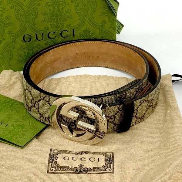 GUCCI グッチ ベルト GGスプリーム キャンバス インターロッキングG