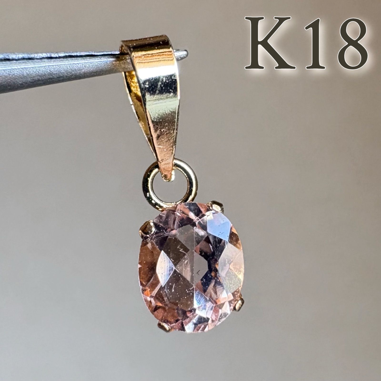 K18 天然石オパール 18金イエローゴールド ペンダントトップopal SQ 