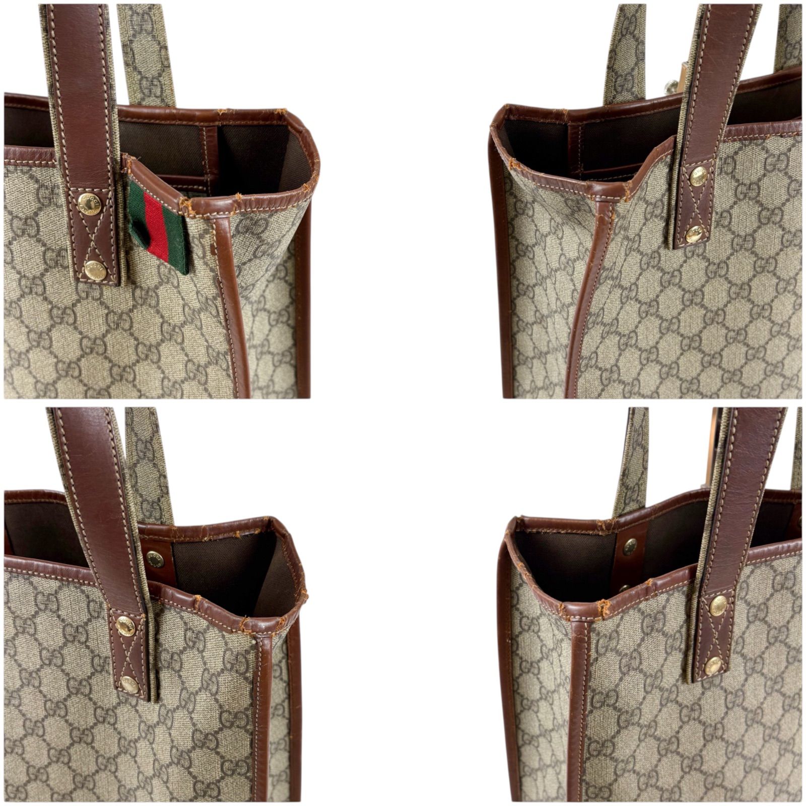 GUCCI GG Tote Bag PVC Leather グッチ トートバッグ シェリーライン