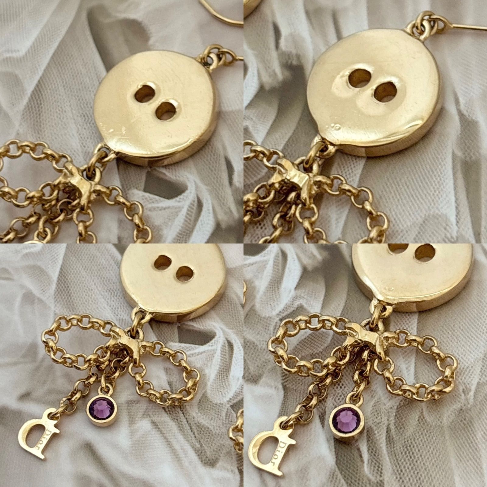 1299VINTAGE Christian Dior ロゴイヤリング クリスチャン レア 美品 
