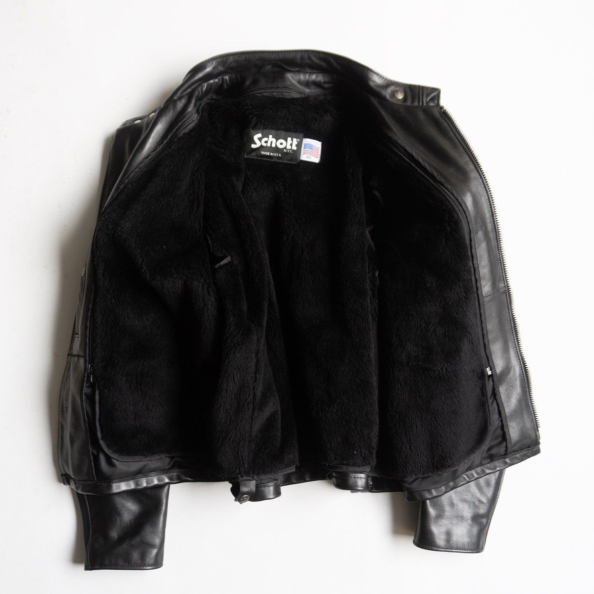 美品/ビッグサイズ】SCHOTT【141/シングルライダースジャケット】46