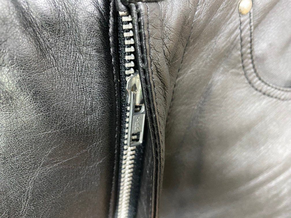 美中古品】OHPLAN オープラン 牛革 ストレート レザーパンツ OH-PT09