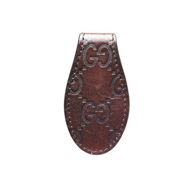 グッチ マネークリップ 札入れ シマレザー GG柄 ブラウン グッチ GUCCI グッチ GUCCIシマ ブラウン レザー 財布 マネークリップ
