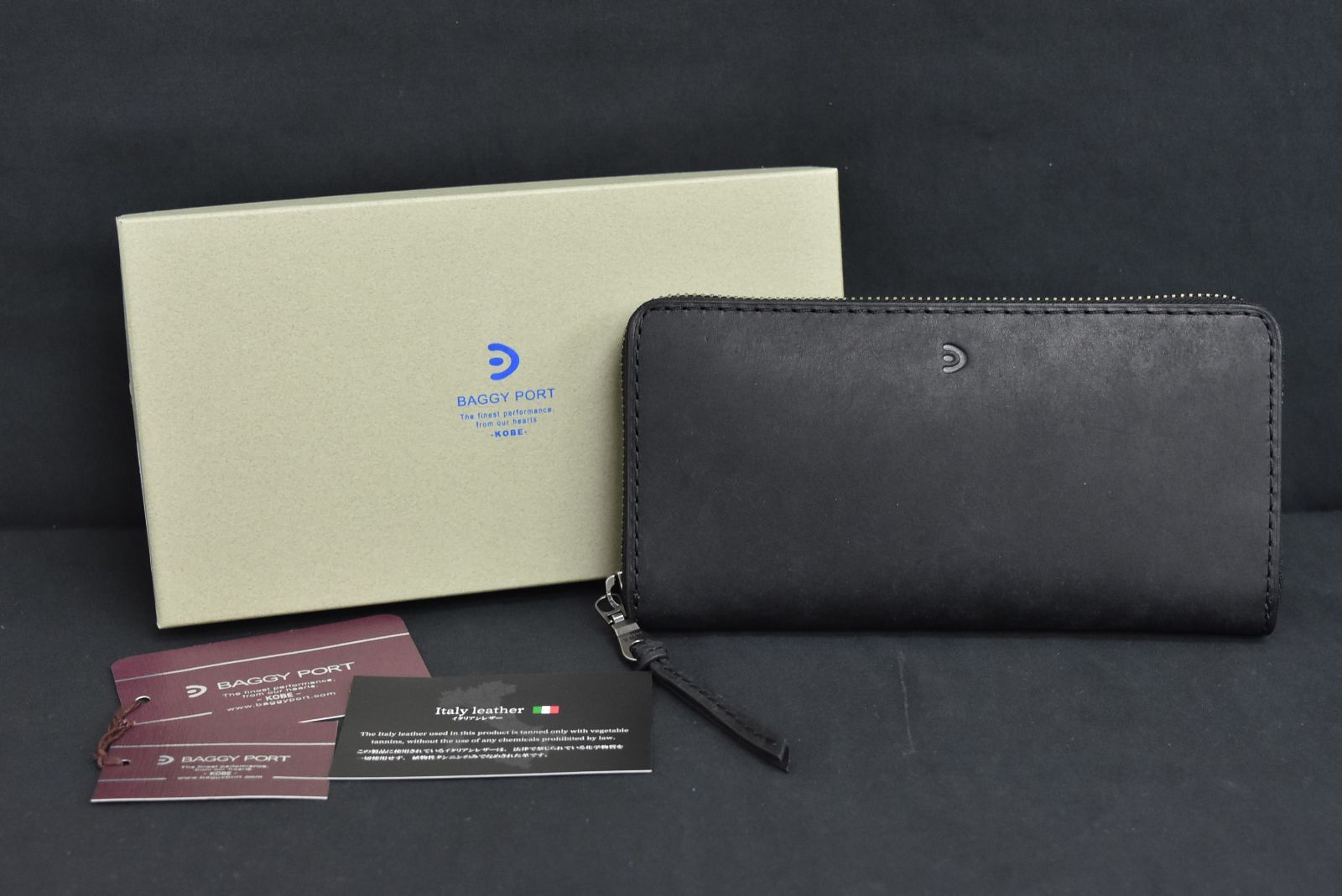 【未使用】定価24000円 BAGGY PORT バギーポート ZYS2400S ラウンドファスナー 長財布 レザー 本革 ブラック 管理番号:5Y224