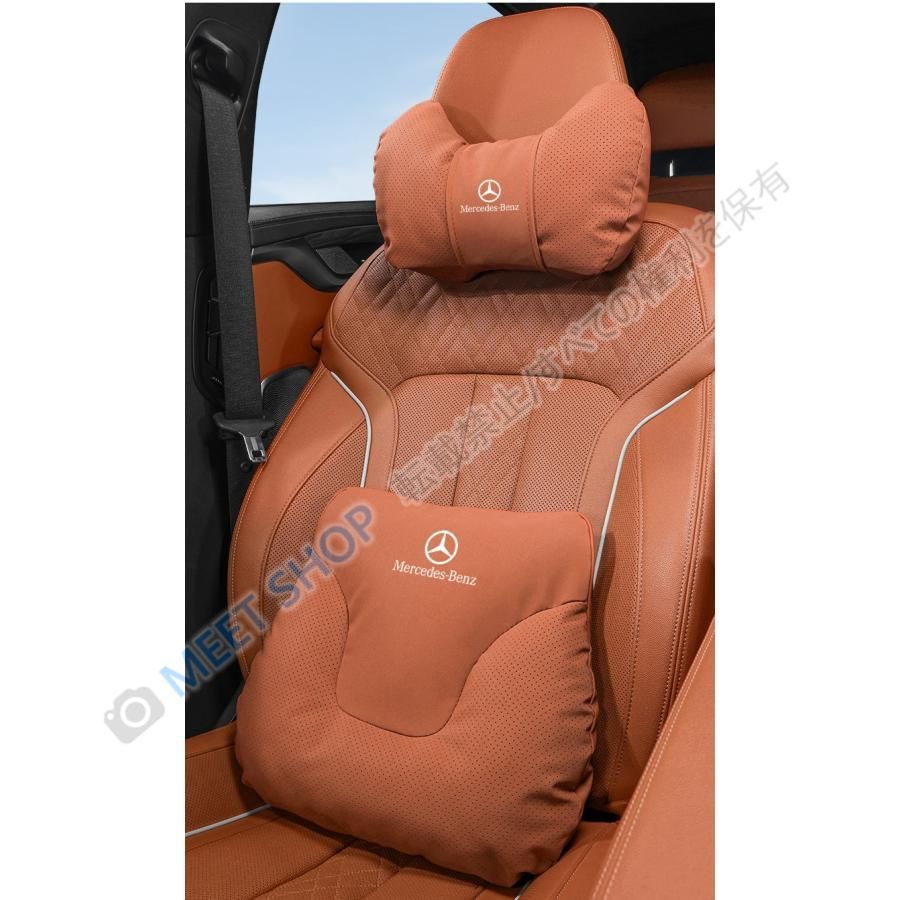 新品未使用】☆メルセデス?ベンツ BENZ☆オレンジ☆車用ネックパッド 