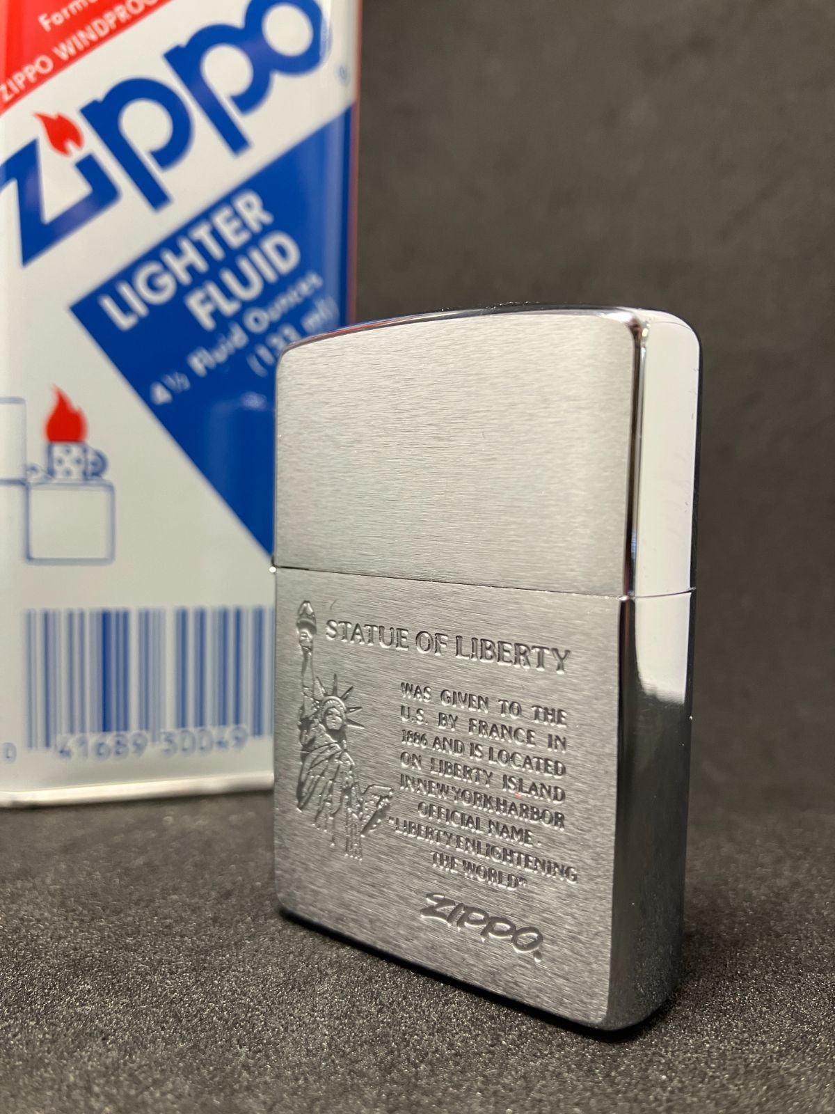 火花あり　美品　ZIPPO　ジッポー　オイルライター　自由の女神　1995年製　シルバー系　1100