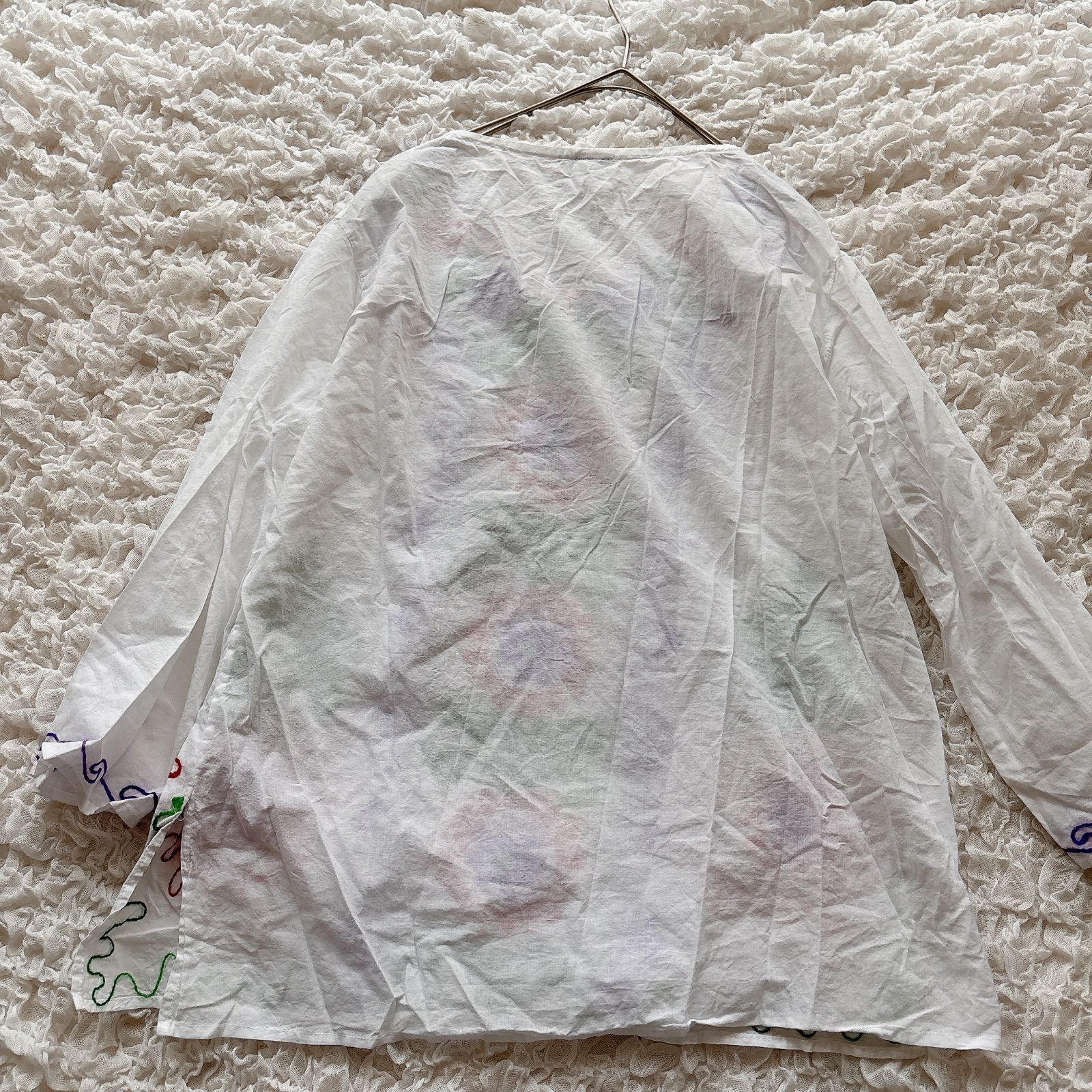 ヴィンテージ 刺繍 刺繍ブラウス 花柄 インド製 インディアン コットン 