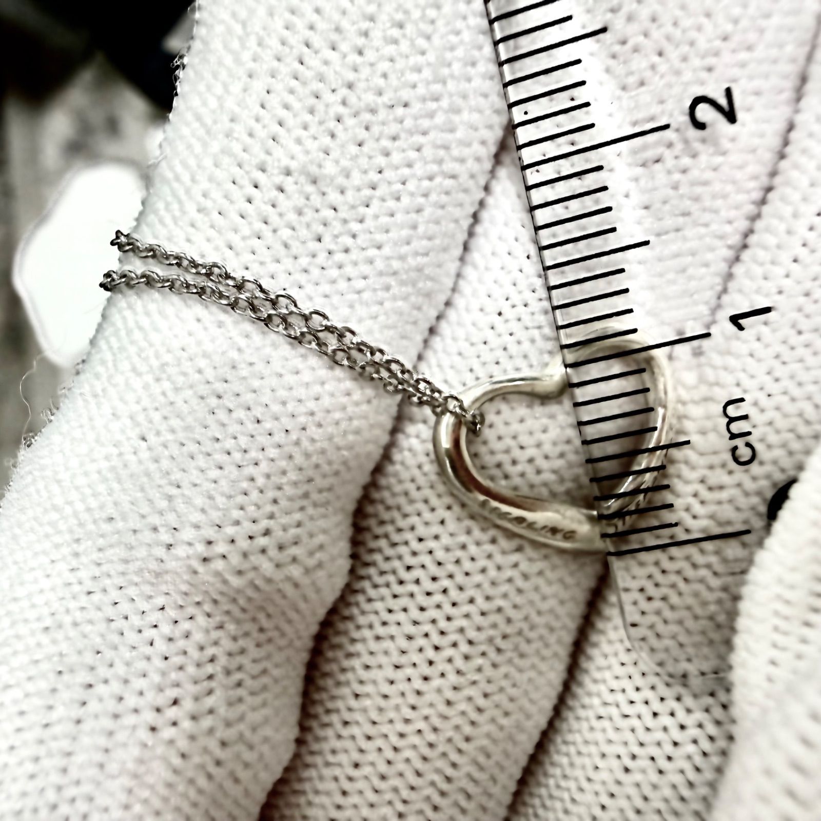 美品 Tiffany&Co. ティファニー オープンハート ネックレス Mサイズ