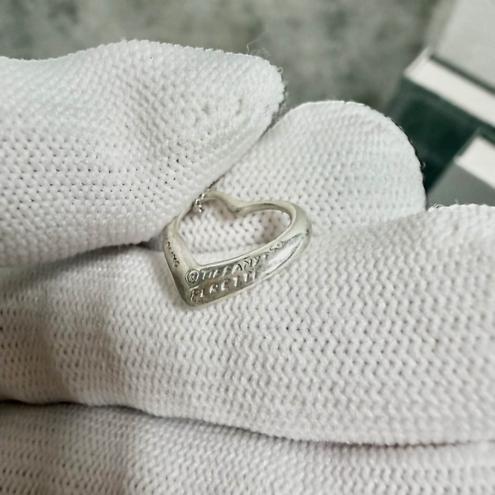 美品 Tiffany&Co. ティファニー オープンハート ネックレス Mサイズ