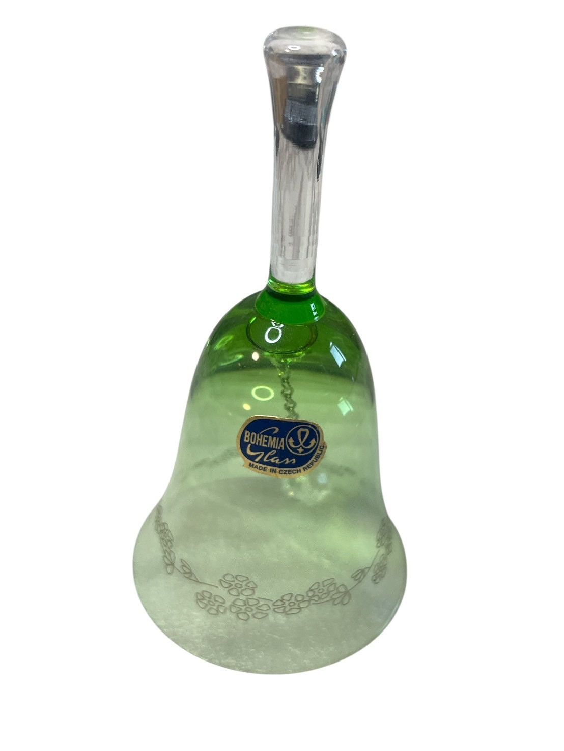 ボヘミアガラス 緑 クリスタル ガラス ハンドベル