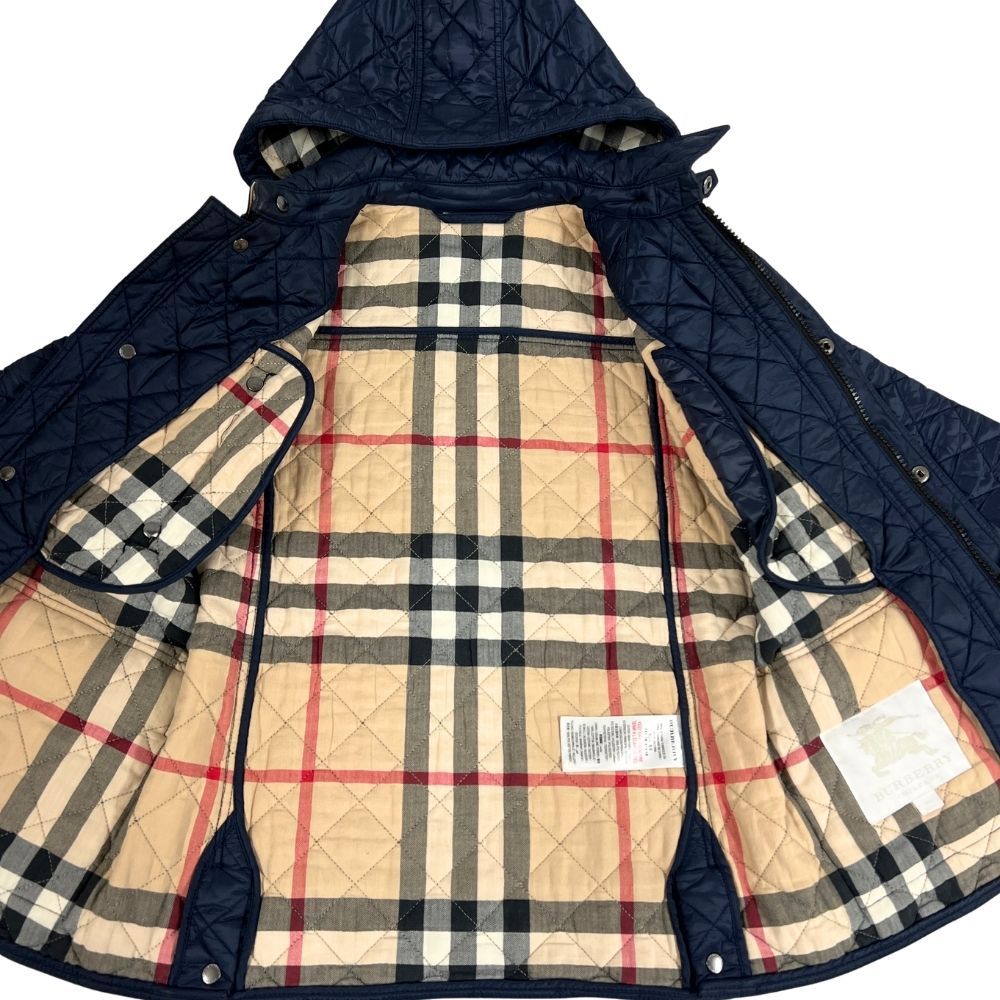 BURBERRY バーバリー キルティング フード ジャケット キッズ ネイビー