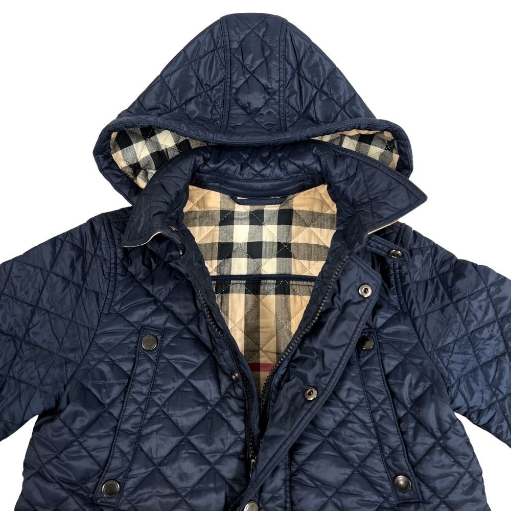 BURBERRY バーバリー キルティング フード ジャケット キッズ ネイビー