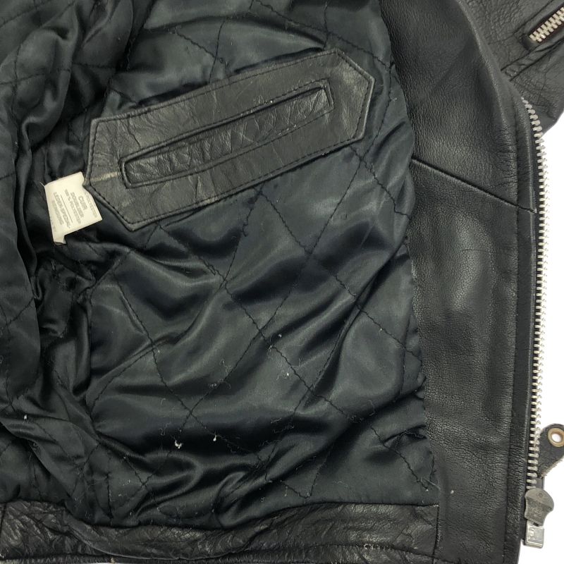 中古】90s vintage BONUS 本革 ダブルライダースジャケット ブラック