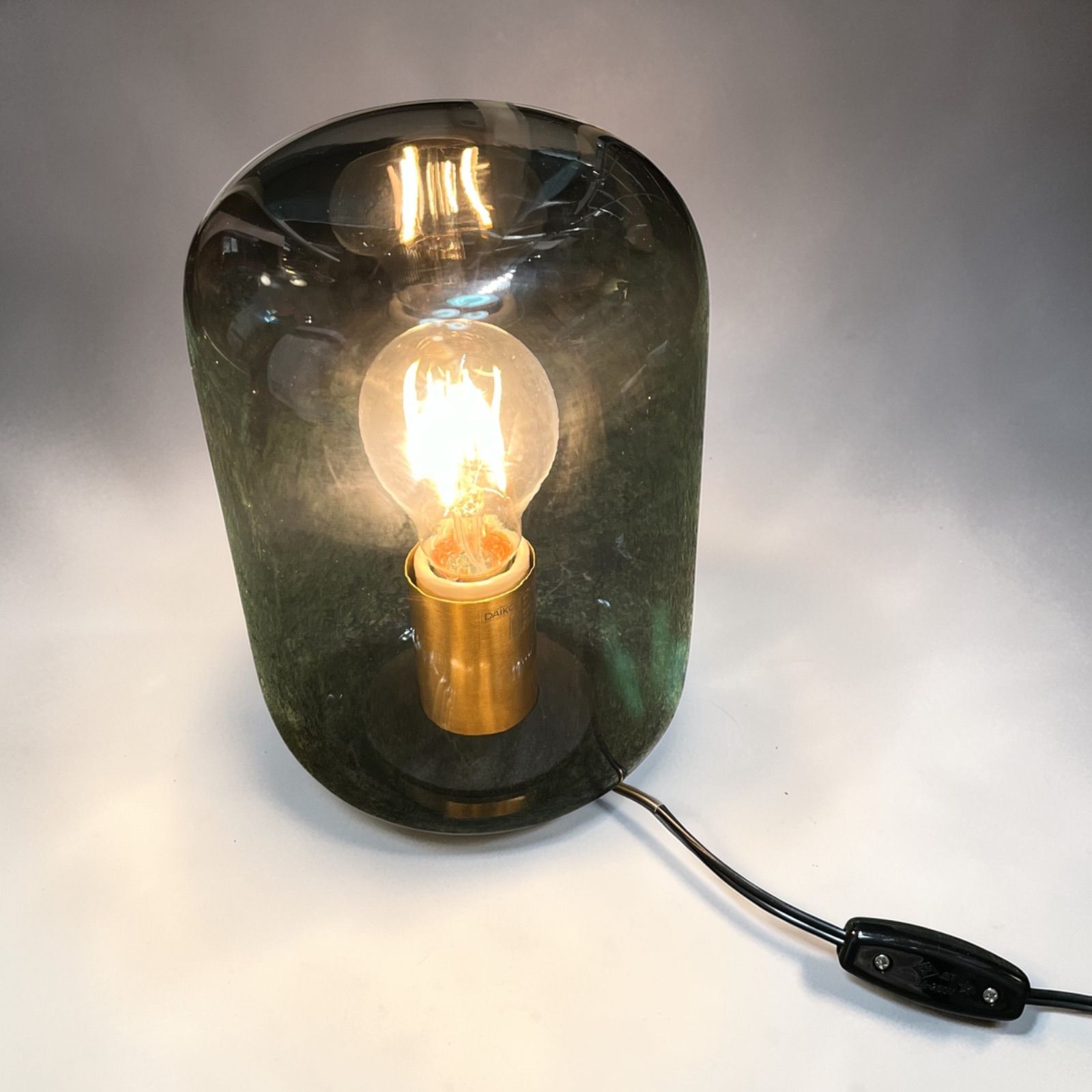 スモークガラス ドーム型 テーブルランプ LED エジソン電球 インテリア 