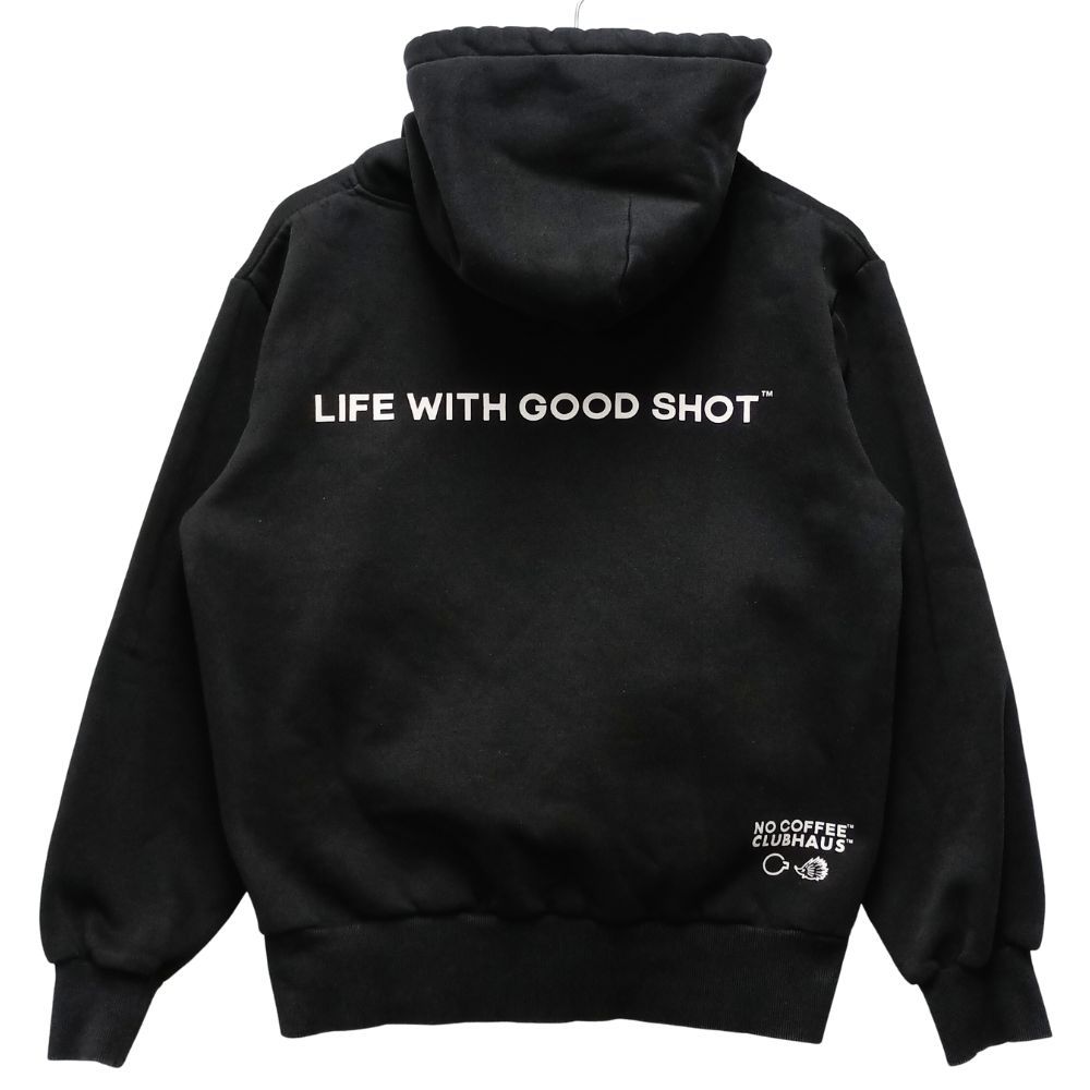NO COFFEE × CLUBHAUS NO GOLF スウェット パーカー ブラック サイズS