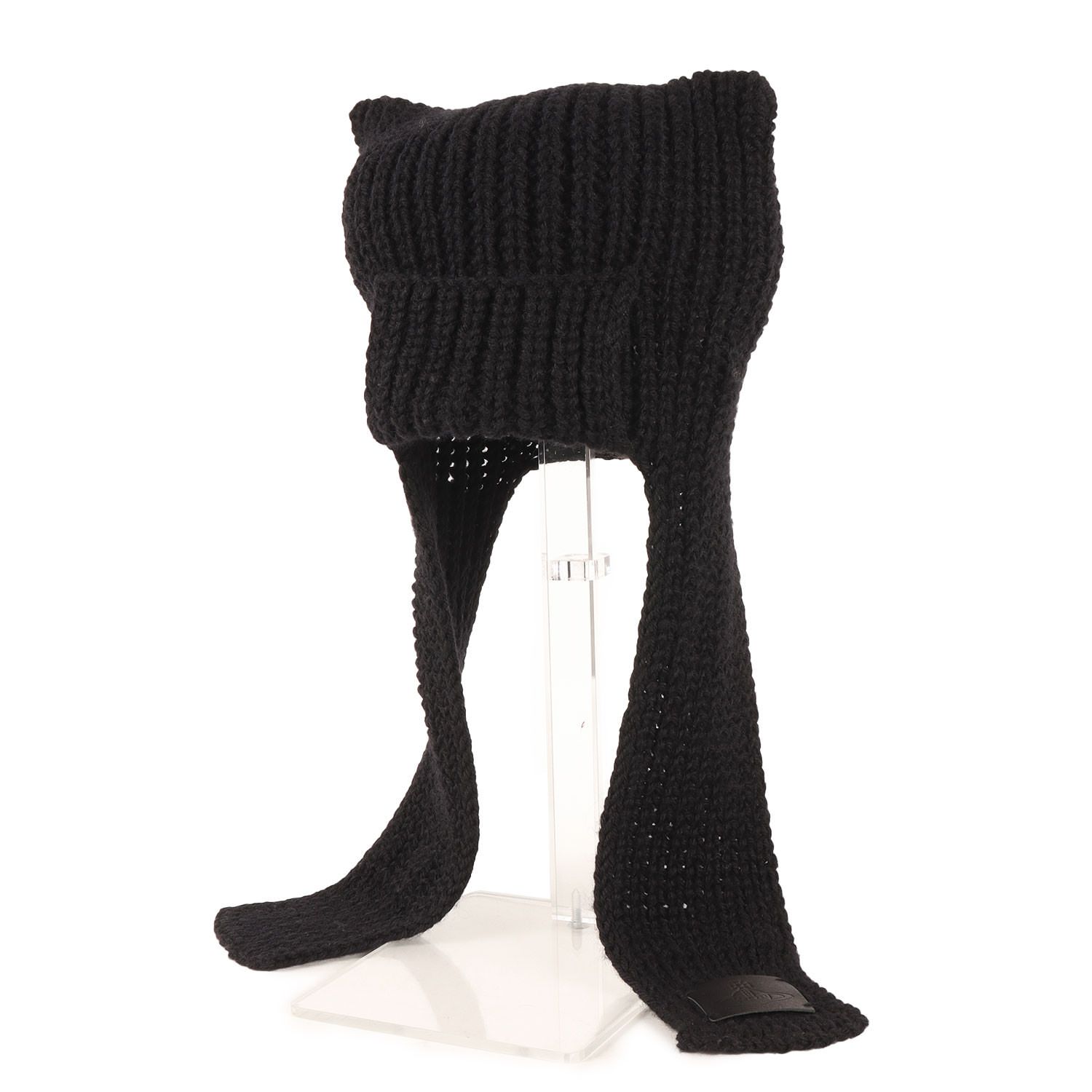 【最終値下げ】ヴィヴィアンウエスト　猫耳 ニット帽 Vivienne Westwood - 新品レアVivienneWestwood オーブ黒猫耳ニット