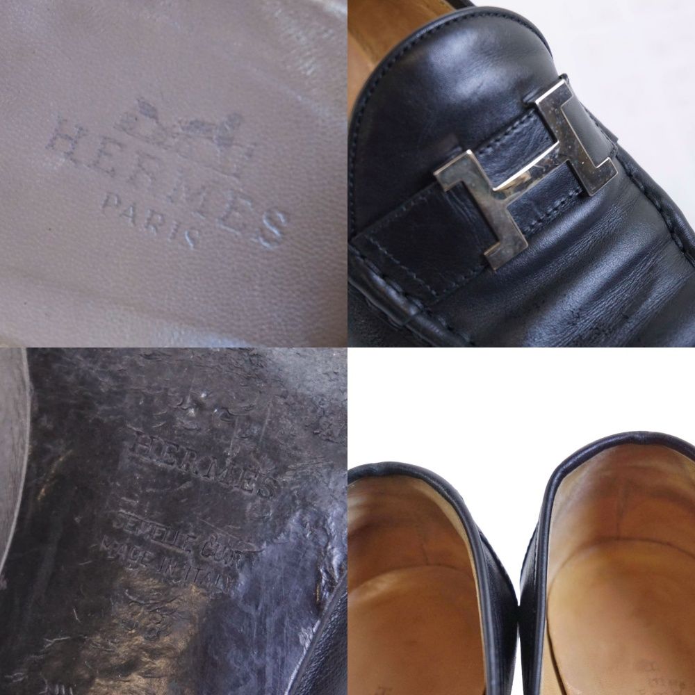 エルメス HERMES ローファー モカシン コンスタンス Hロゴ レザー シュ
