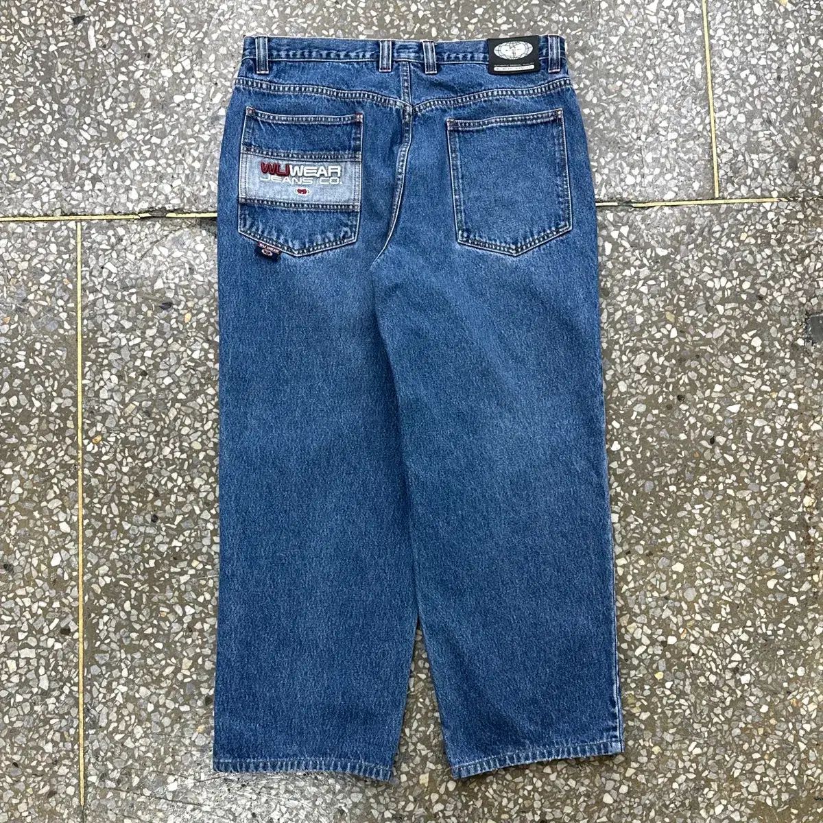 90'S WU-TANG CLAN WU WEAR STONE WASH INDIGO DENIM 90'S WU-TANG CLAN WU WEAR STONE WASH INDIGO DENIM