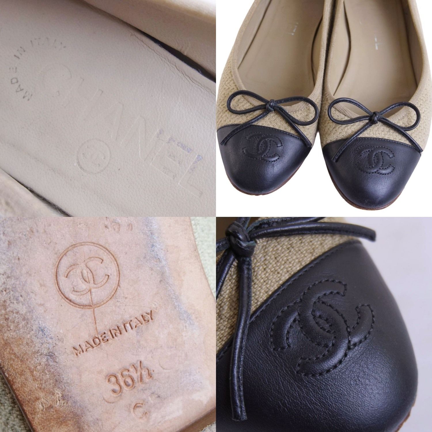 シャネル CHANEL パンプス バレリーナ G02819 リボン ココマーク