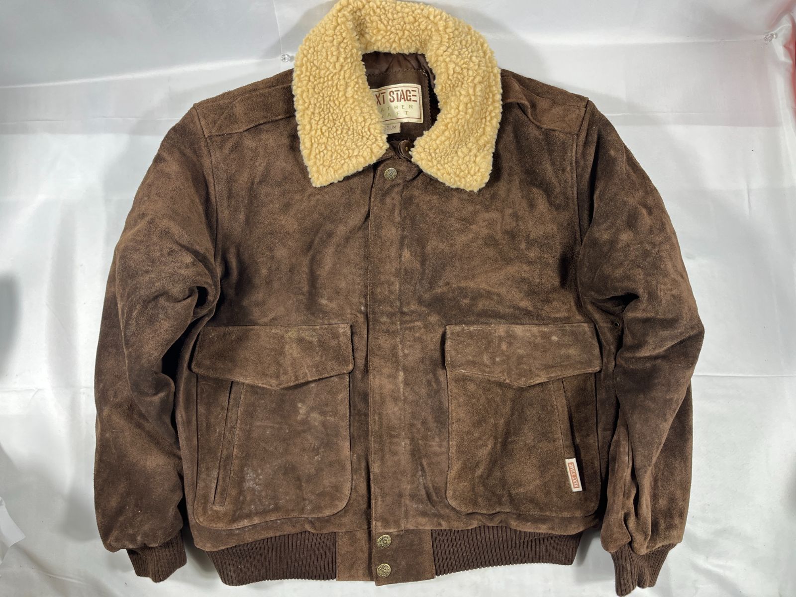 NEXT STAGE　LEATHER CRAFT　MEDIUM　レザージャケット　牛革　レザー　革　ブラウン　ビンテージ　ヴィンテージ　昭和レトロ　昭和　レトロ