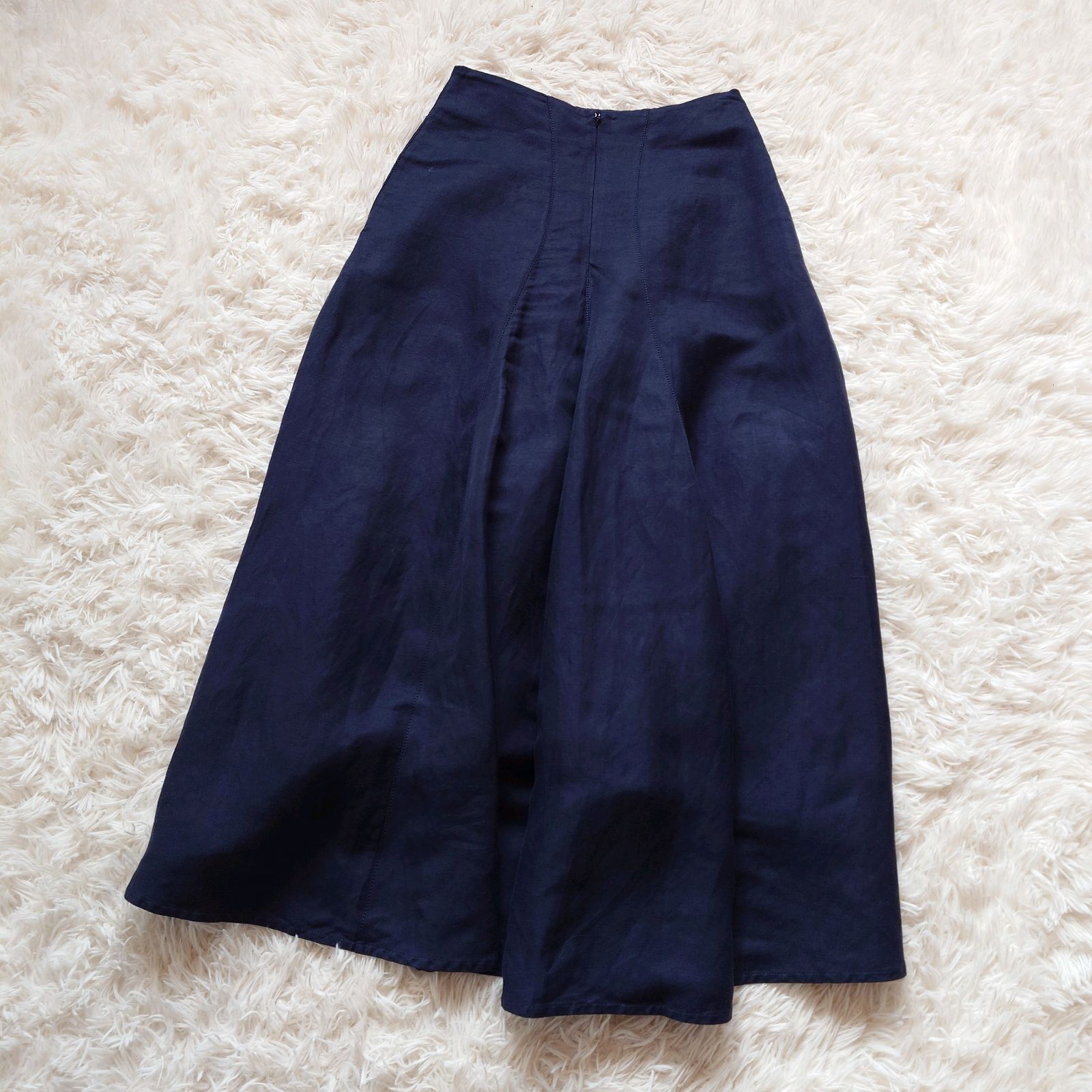 美品 セリーヌ CELINE フィービー期 リネン レーヨン 変形 フレア