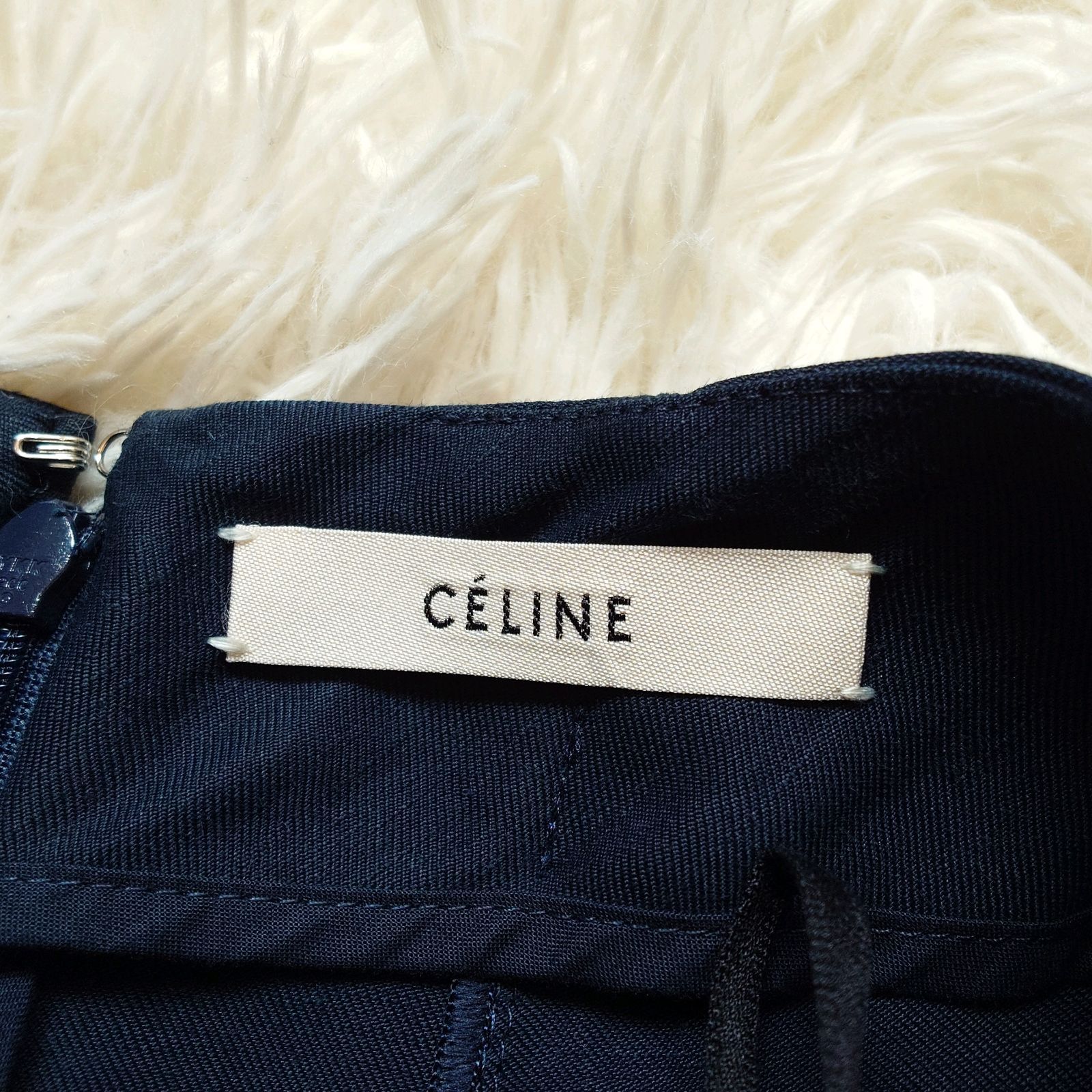 美品 セリーヌ CELINE フィービー期 リネン レーヨン 変形 フレア