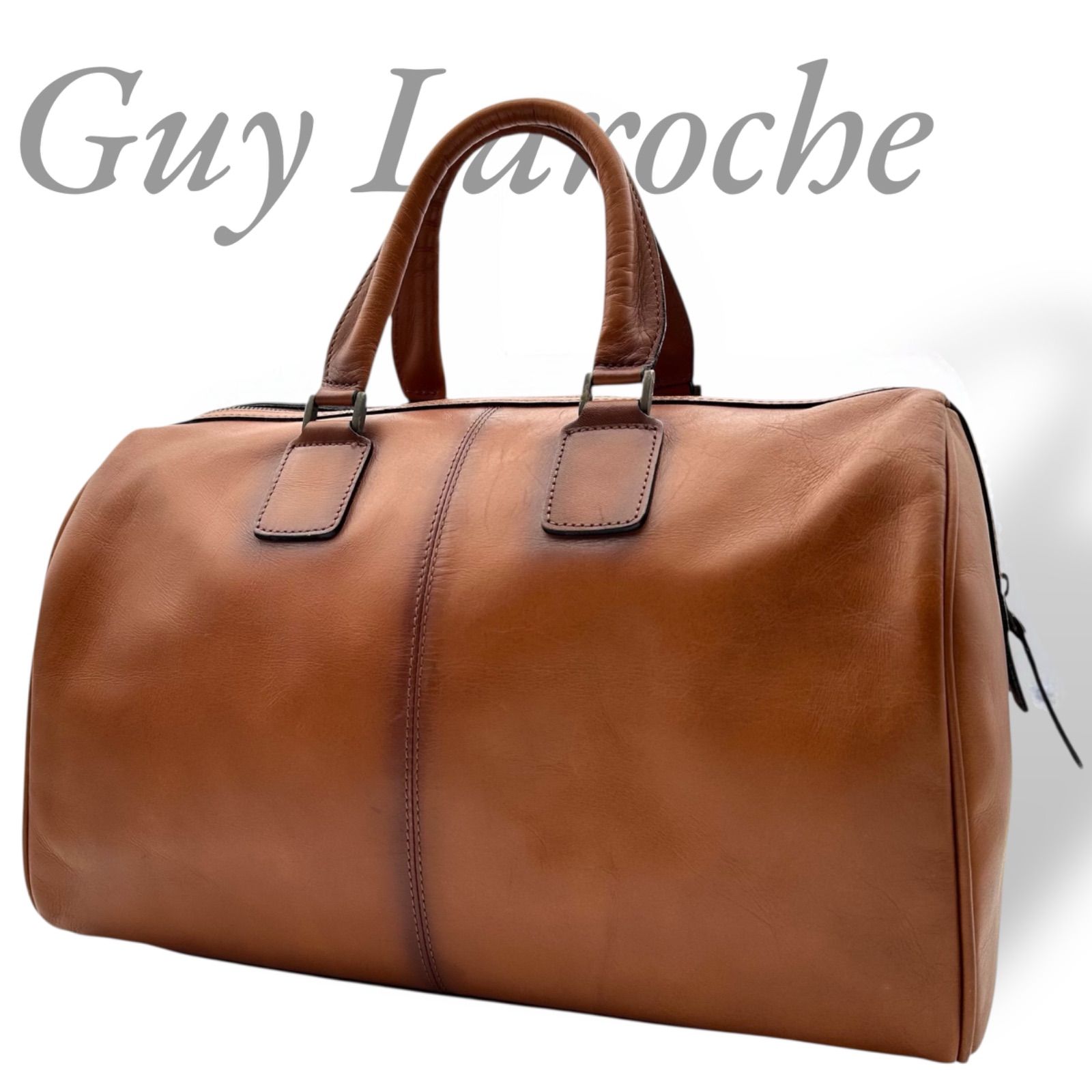 B4837】 Guy Laroche ギ ラロッシュ ボストンバッグ オールレザー 本革 