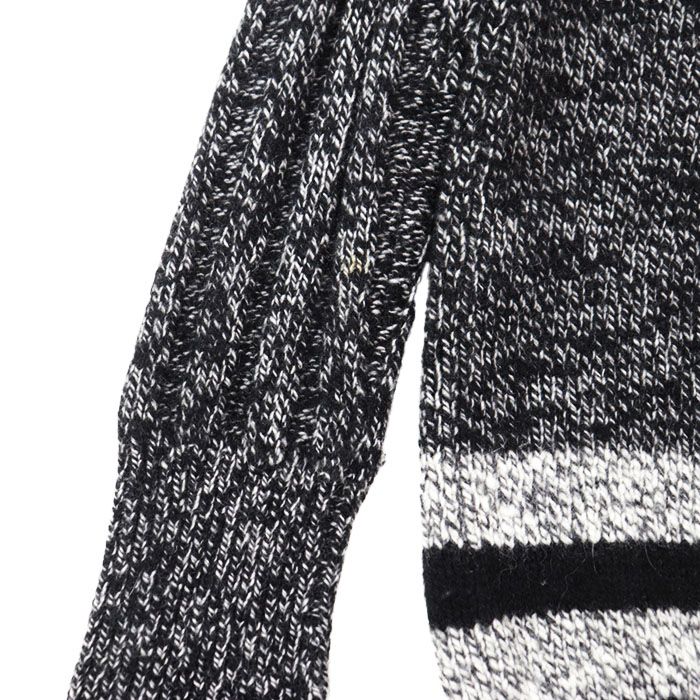CHANEL シャネル ヴィンテージ セーター 96A P08166 COCOマーク インターシャ カシミヤ100% ニット ミドルゲージ メランジ トラッド Vネック プルオーバー ロングスリーブ 長袖 レディース サイズ 40 ブラック グレー 黒 灰 イギリス製 カール・ラガーフェルド期 CHANEL - CHANEL シャネル ヴィンテージ セーター 96A P08166 COCO