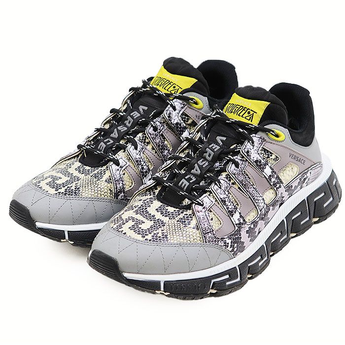 Gianni Versace ジャンニ・ヴェルサーチ スニーカー TRIGRECA パイソン柄 ロゴ パッチ メデューサ レースアップ ローカット シューズ 靴 メンズ サイズ 43 マルチカラー イタリア製 Gianni Versace ジャンニ・ヴェルサーチ スニーカー TRIGRECA パイソン