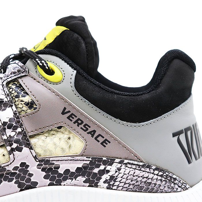Gianni Versace ジャンニ・ヴェルサーチ スニーカー TRIGRECA パイソン柄 ロゴ パッチ メデューサ レースアップ ローカット シューズ 靴 メンズ サイズ 43 マルチカラー イタリア製 Gianni Versace ジャンニ・ヴェルサーチ スニーカー TRIGRECA パイソン