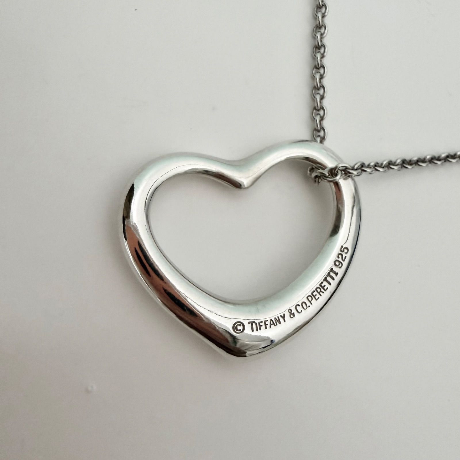 新品仕上済 Tiffany & Co. ティファニー オープンハート ネックレス L 