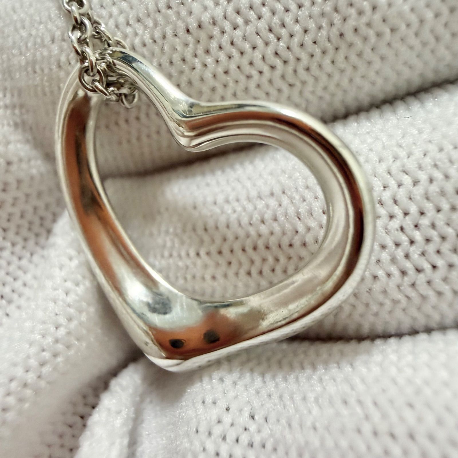 新品仕上済 Tiffany & Co. ティファニー オープンハート ネックレス L